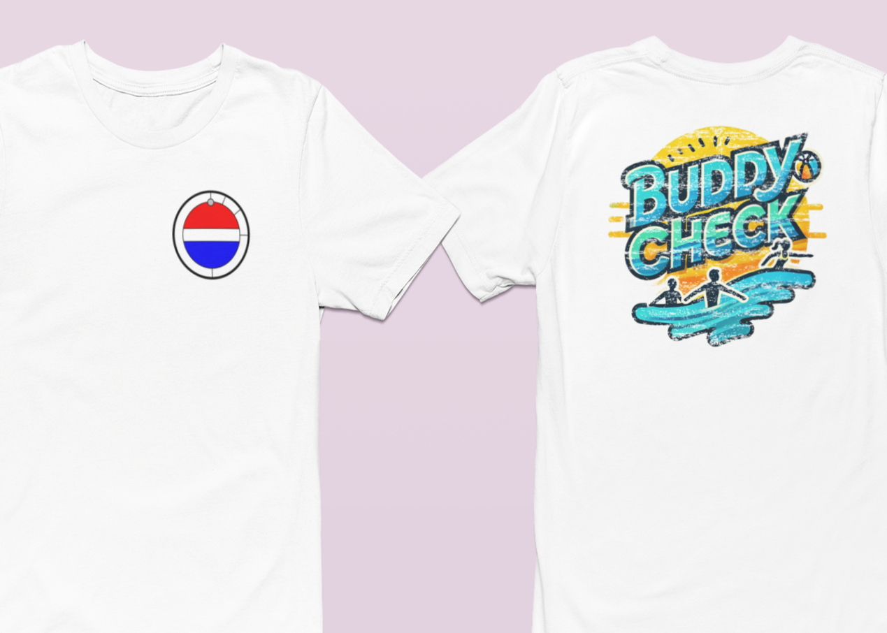 White Buddy Check Swim Shirt
