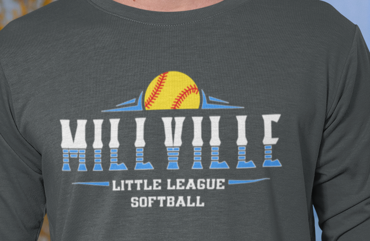 Millville Little League Long Sleeve Shirt Design 8