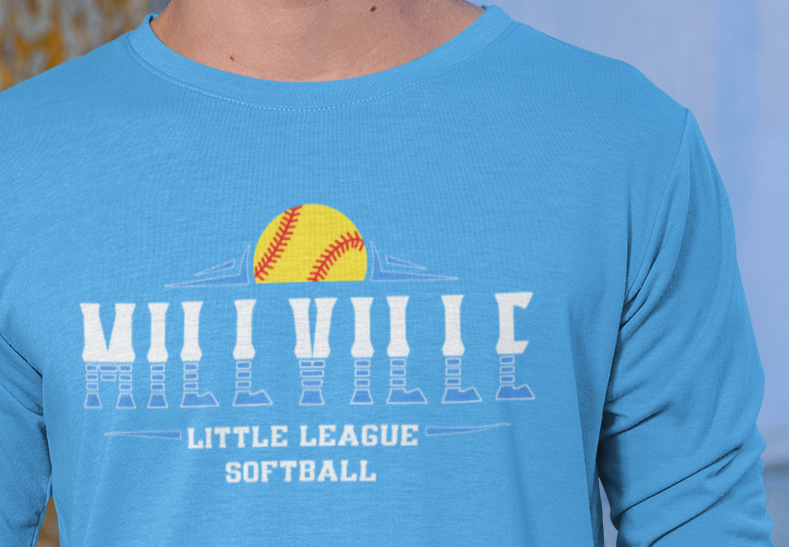 Millville Little League Long Sleeve Shirt Design 8