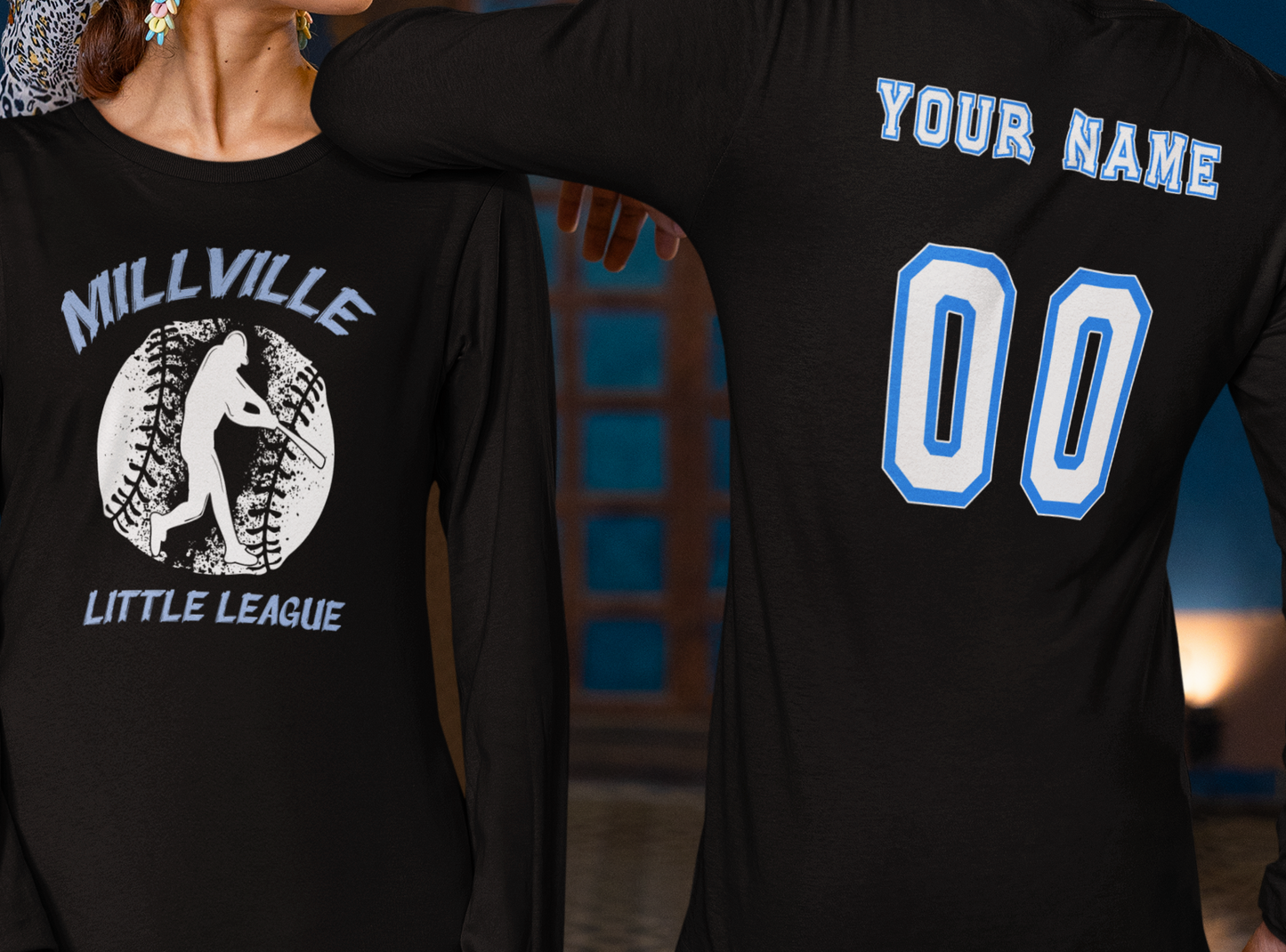Millville Little League Long Sleeve Shirt Design 3