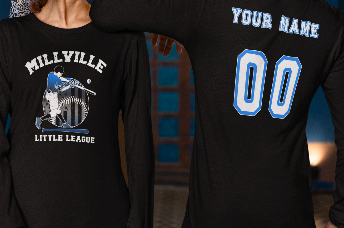 Millville Little League Long Sleeve Shirt Design 1
