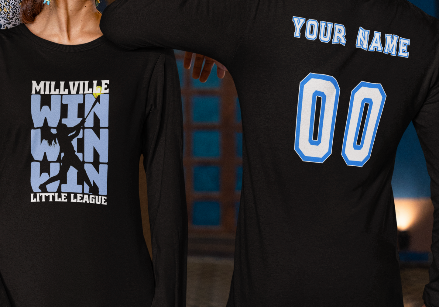 Millville Little League Long Sleeve Shirt Design 11