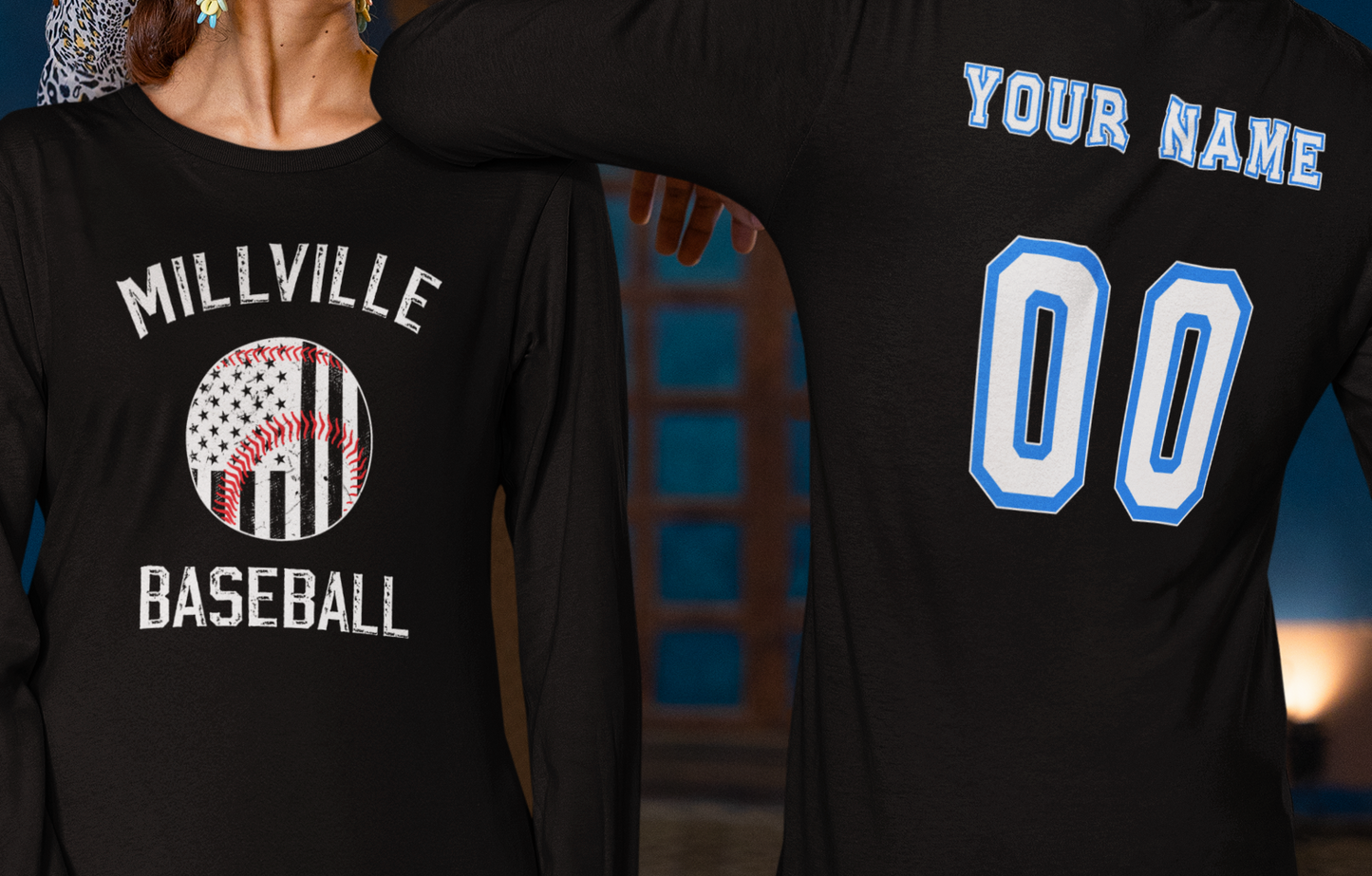 Millville Little League Long Sleeve Shirt Design 4