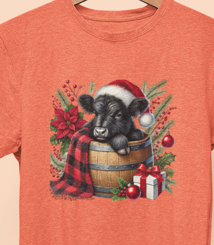 Cow Calf Christmas T-shirt Womenswear