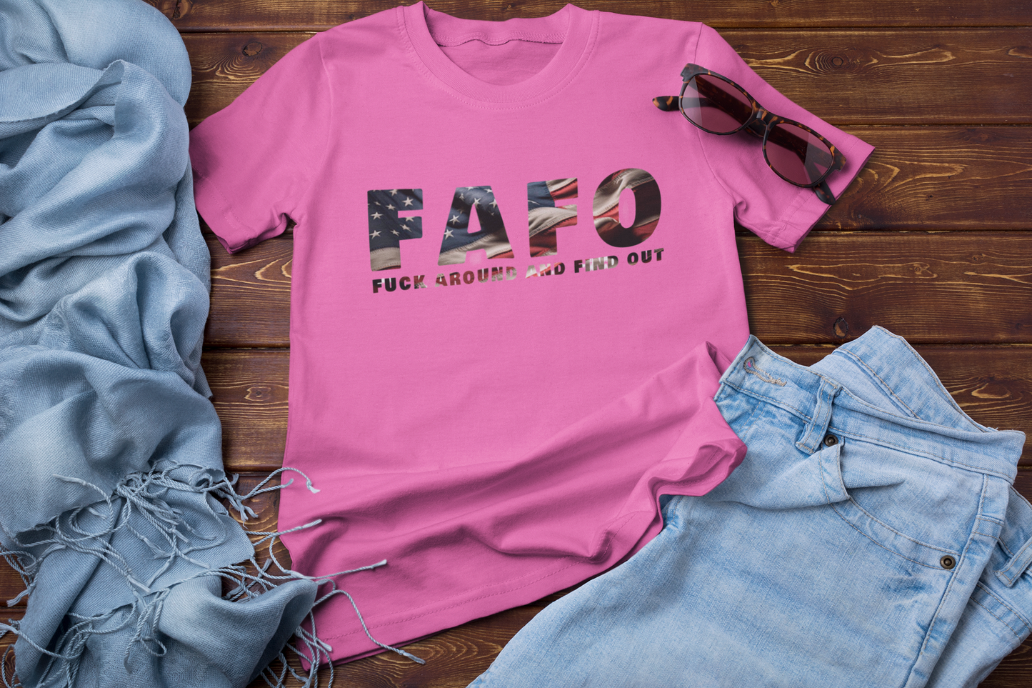 FAFO Cotton T-shirt with American Flag, Funny shirt, patriotic, don't mess with me, i mean business, conservative, right wing, protect yourself, Casual Black Grey