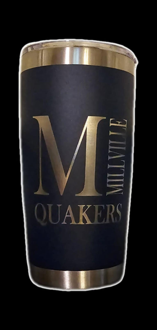 Laser Engraved Millville Quakers Tumbler