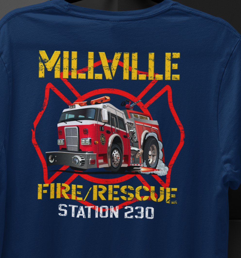 MEMBERS ONLY Exclusive Millville Fire Station 230  T-shirt