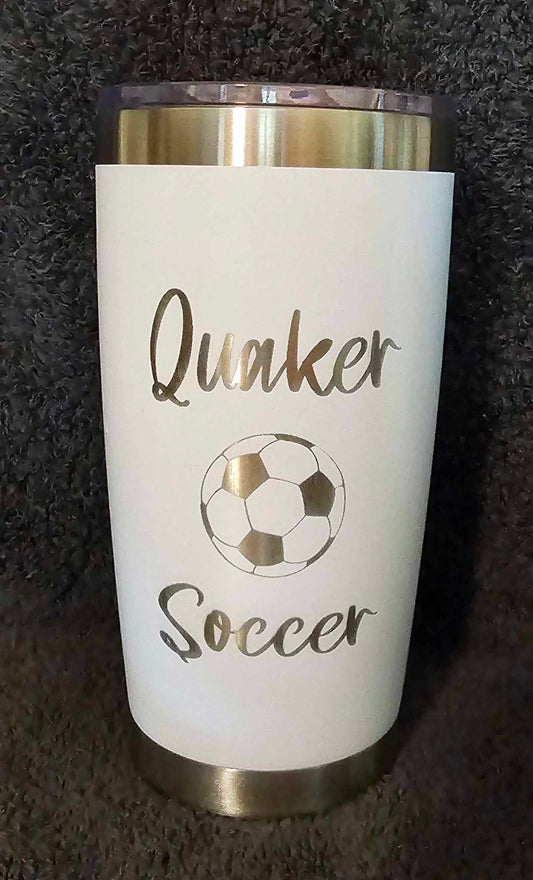 Laser Engraved Soccer Tumbler