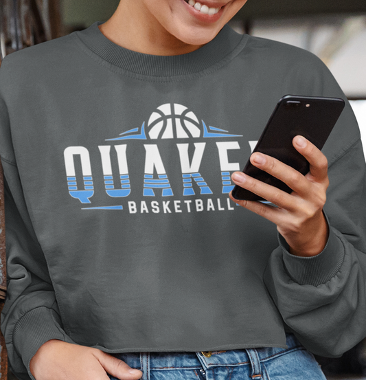 Quaker Basketball Crop Top Crew Neck