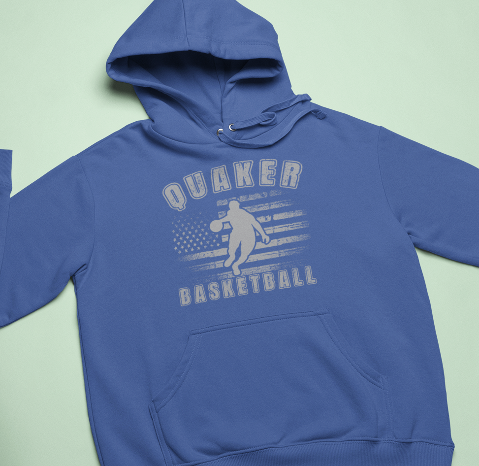 Quaker Basketball Patriotic Hoodie