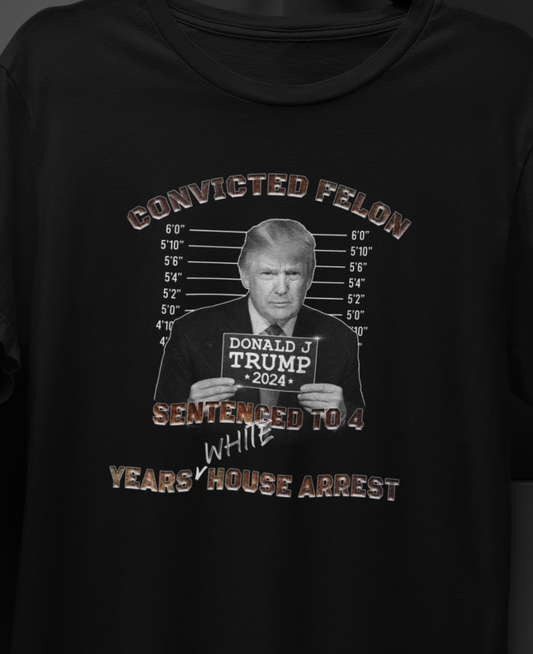 Convicted Felon, Sentenced to 4 Years White House Arrest T-Shirt