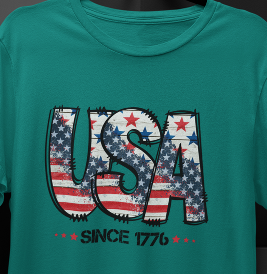 Colorful Patriotic USA  T-shirt