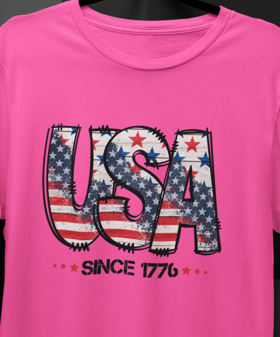 Colorful Patriotic USA  T-shirt