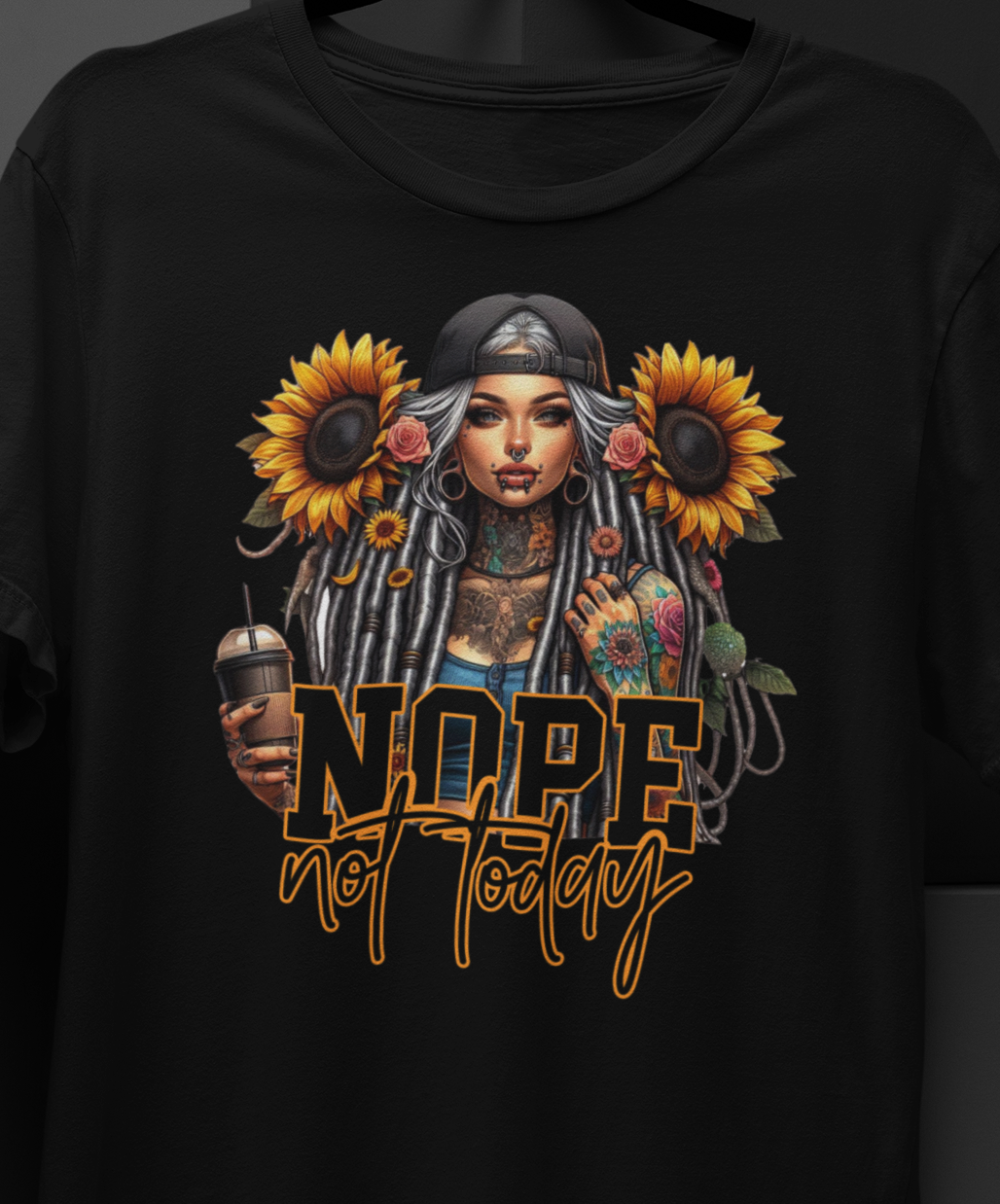 Nope Not Today T-Shirt colorful, artistic, sassy tattooed Beauty